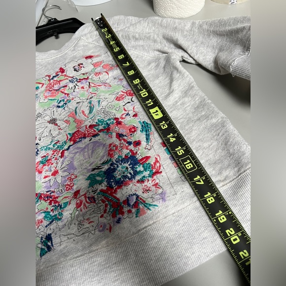 Anthropologie sweatshirt with 3/4 sleeve , floral embroidery - Picture 5 of 5